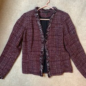Peplum twill blazer